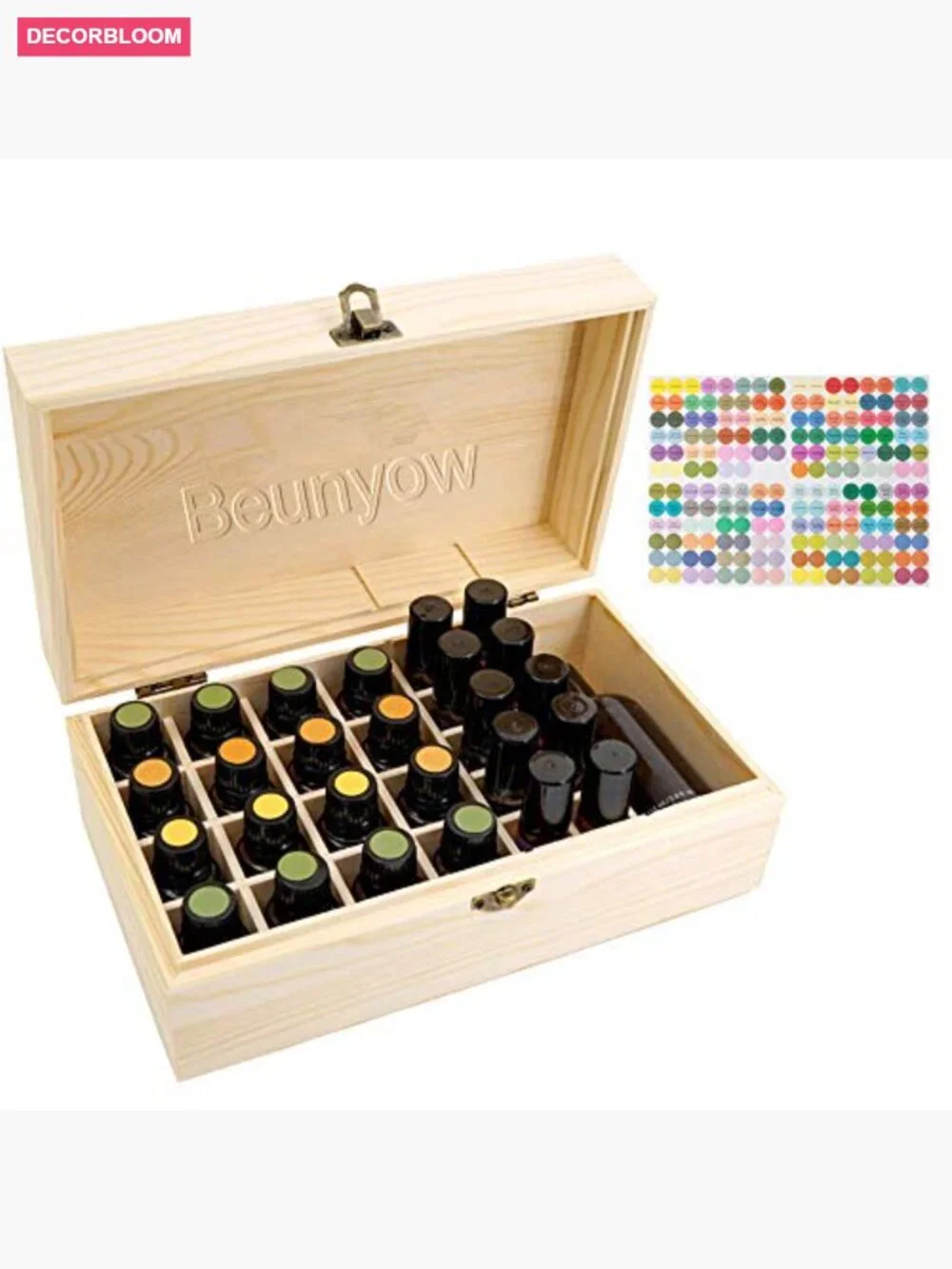 Wooden Essential Oil Storage Box Holds 36 Bottles Travel Case Display Organizer